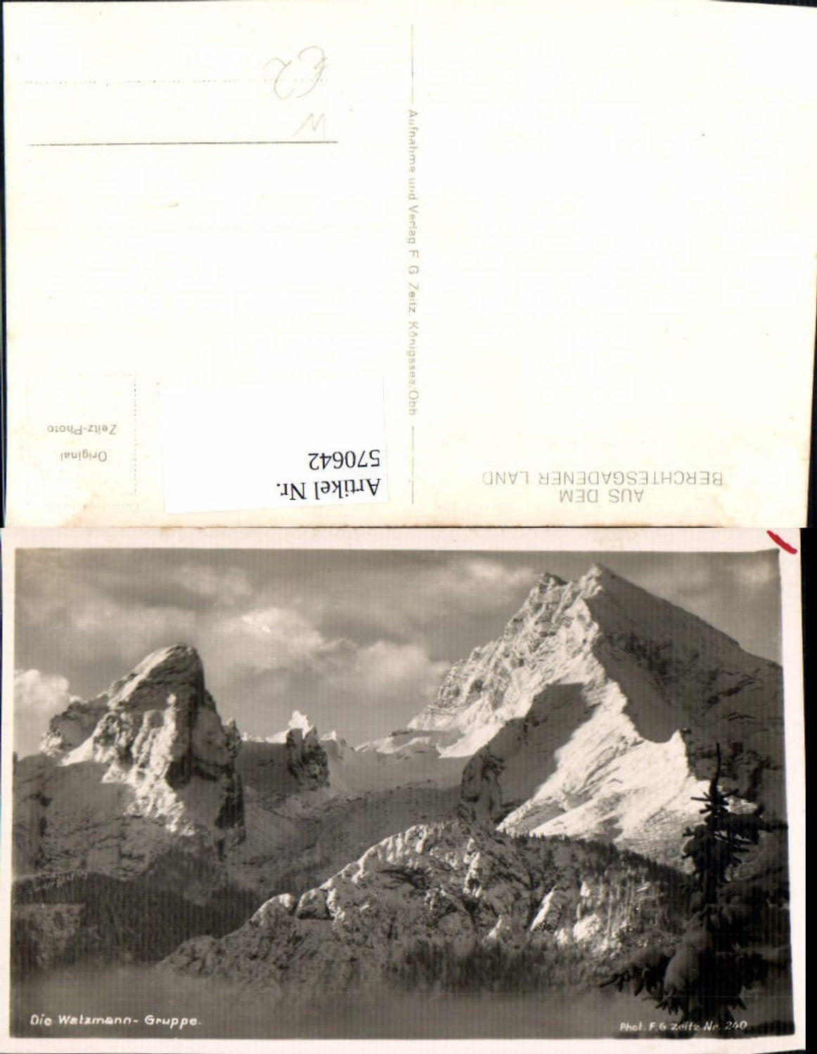 570642,Foto Ak Aus d. Berchtesgadner Land Watzmann-Gruppe b. Ramsau u. Schönau a. Königssee