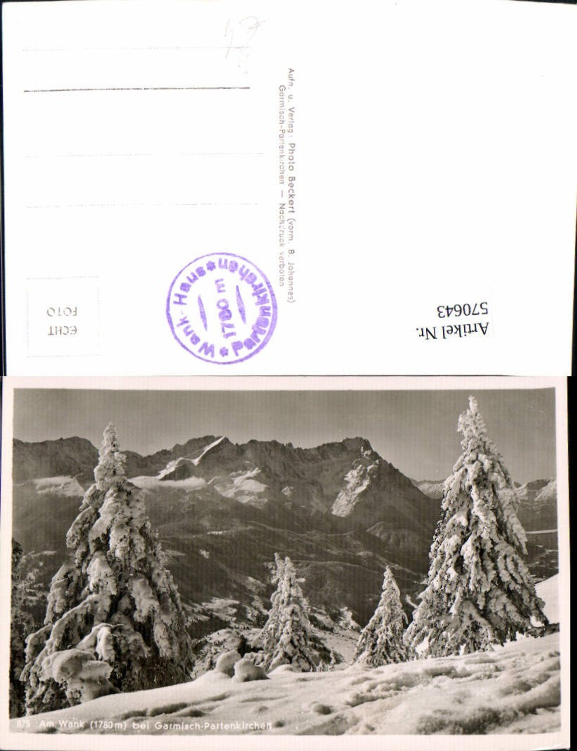 570643,Foto Ak Am Wank b. Garmisch-Partenkirchen Winteransicht