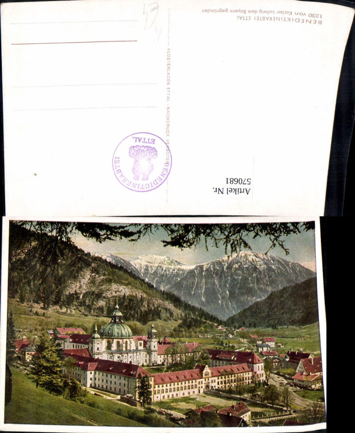 570681,Künstler Ak Benediktinerabtei Ettal
