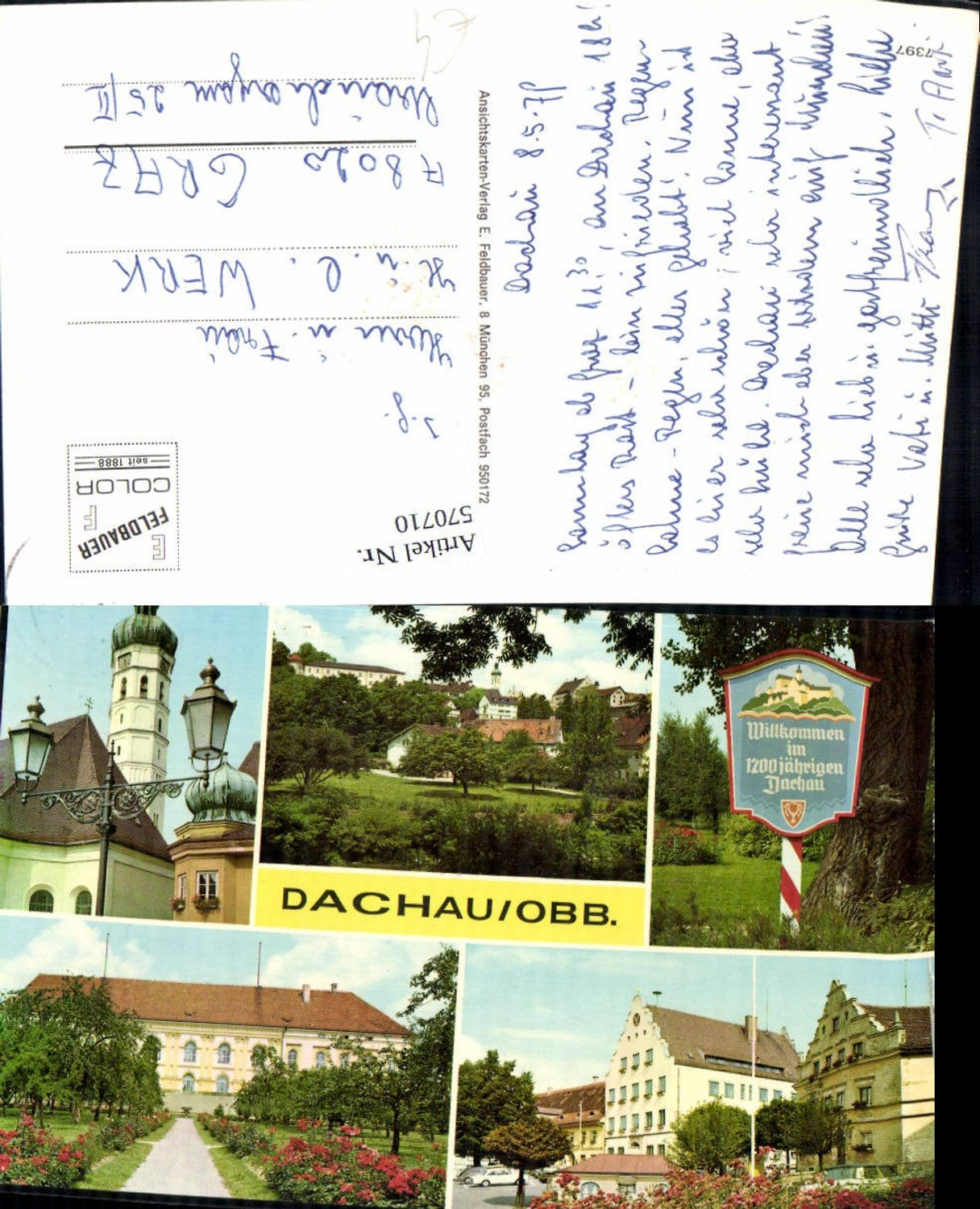 570710,Mehrbild Ak Dachau Oberbayern Kirche Schloss