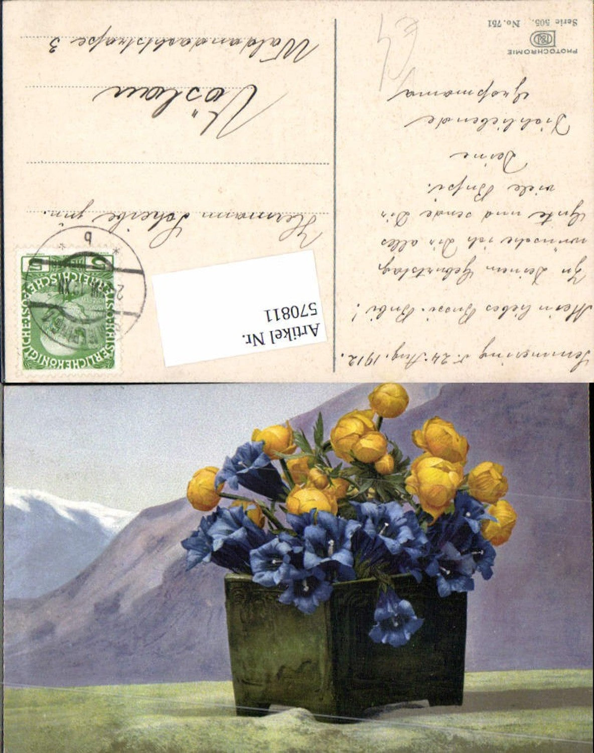 570811,Künstler AK Photochromie Nenke & Ostermaier 505-751 Blume