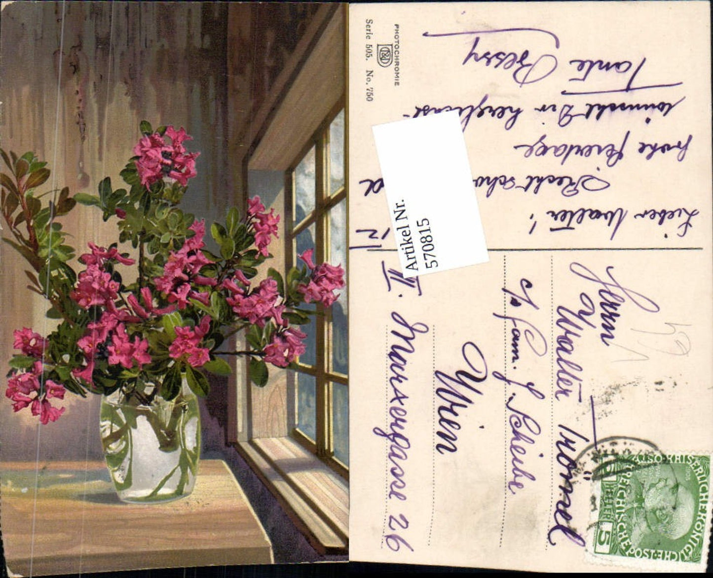 570815,Künstler AK Photochromie Nenke & Ostermaier 505-750 Vase