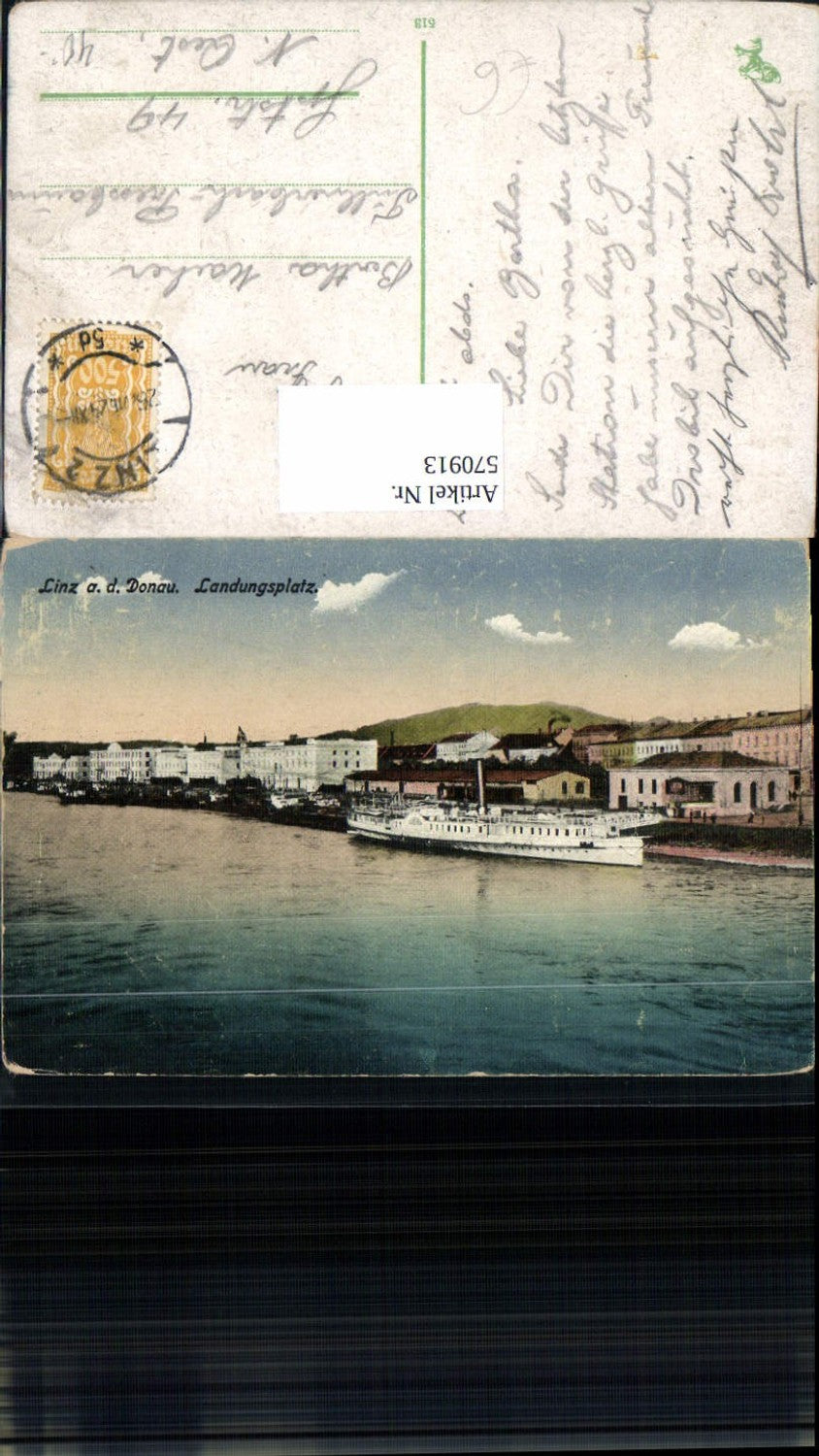 570913,Linz a. d. Donau Landungsplatz Schiff Dampfer