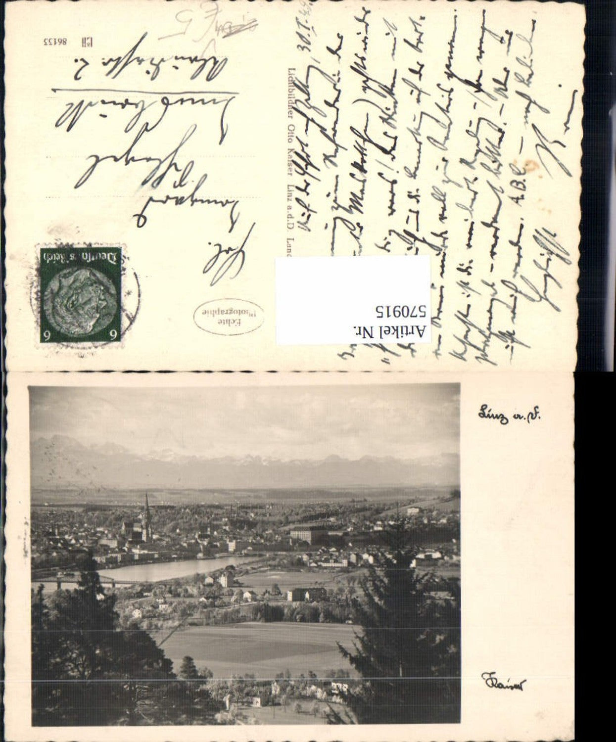 570915,Foto Ak Linz a. d. Donau Totale pub Otto Kaiser