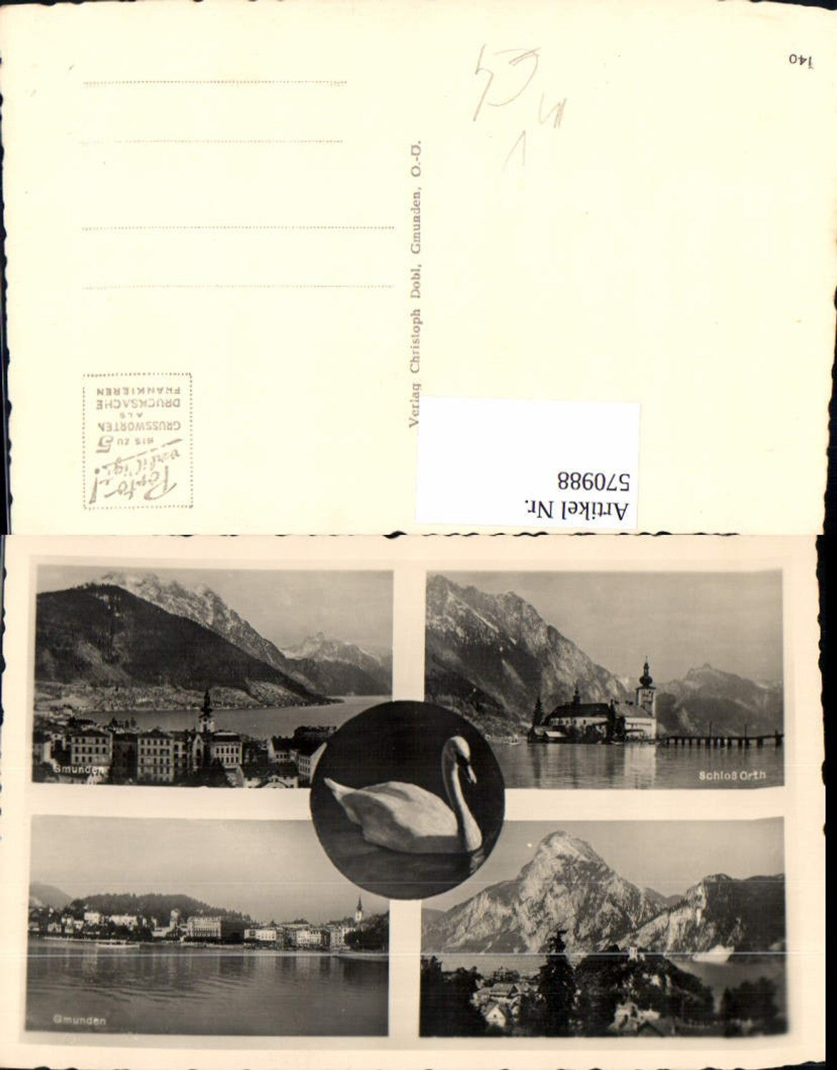 570988,Mehrbild Ak Gmunden Schloss Ort Schwan pub Christoph Dobl