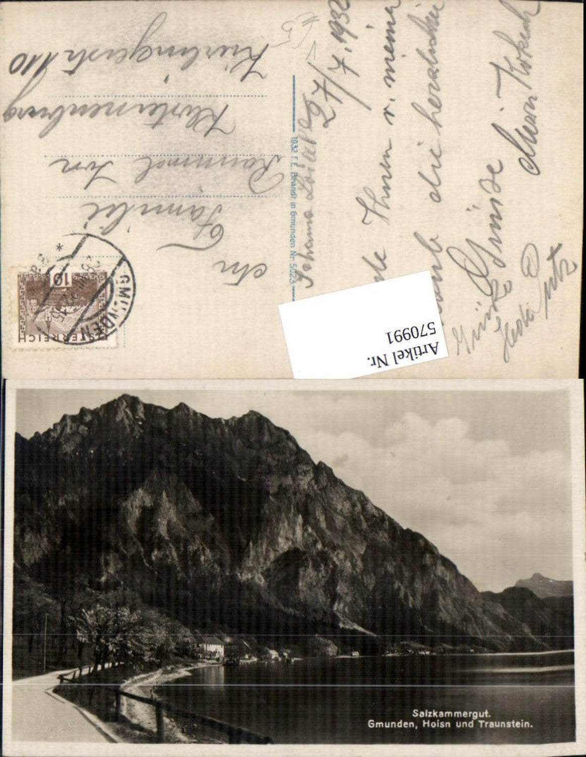 570991,Gmunden Restaurant Hoisn u. Traunstein pub F. E. Brandt 5023