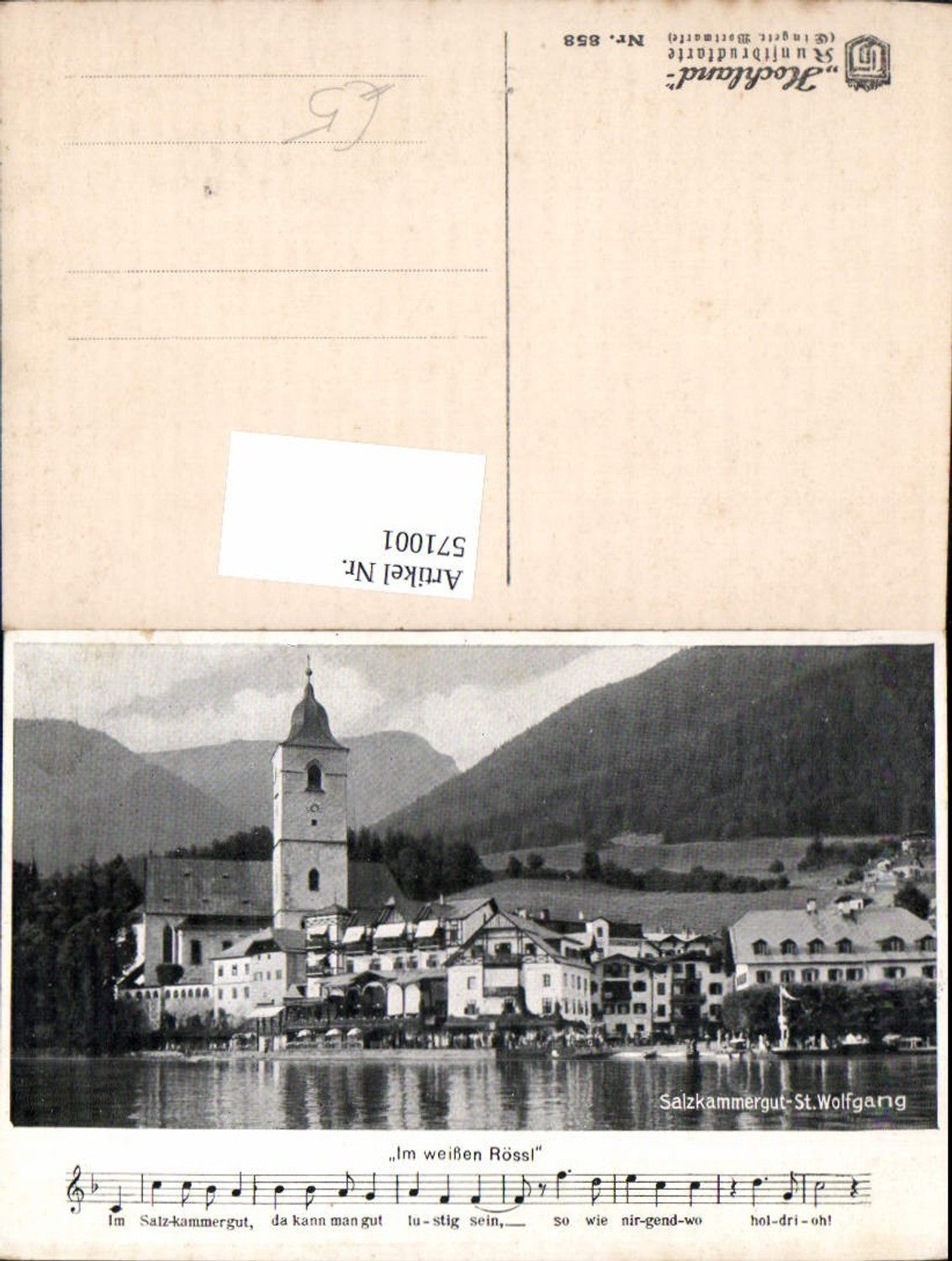 571001,St. Wolfgang im Salzkammergut Wolfgangsee Im Weißen Rößl Liedzeile
