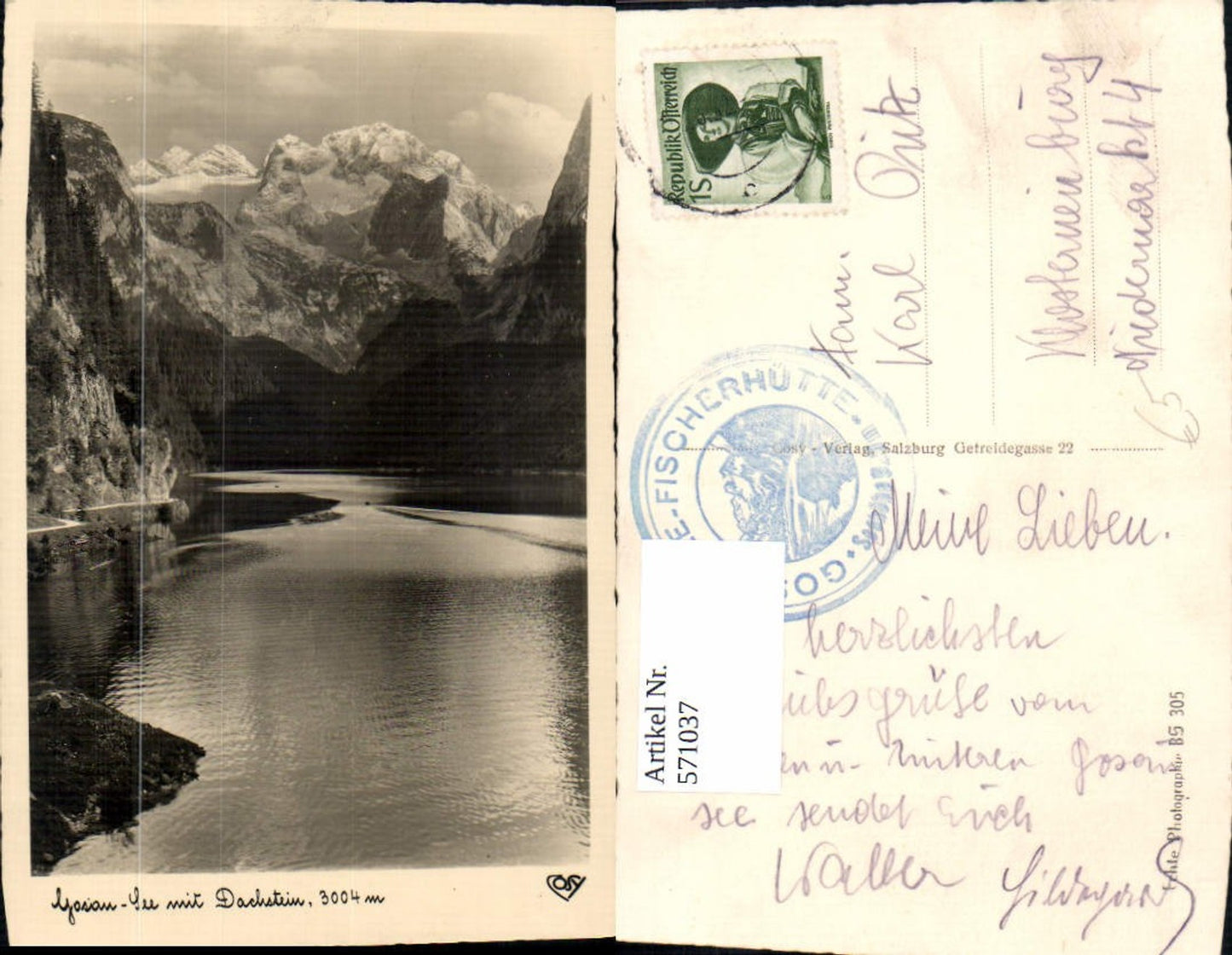 571037,Foto Ak Gosausee m. Dachstein Gosau