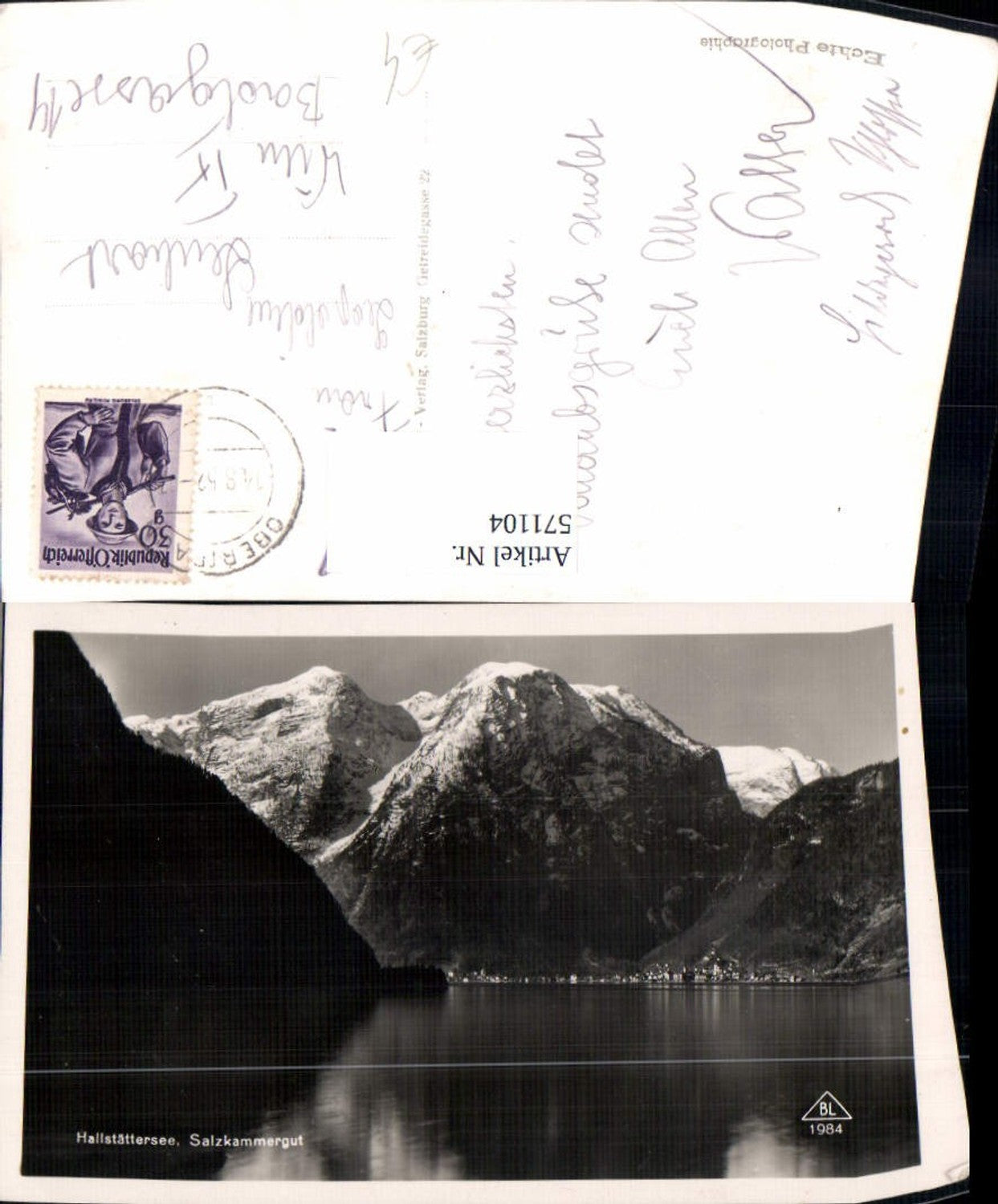 571104,Foto Ak Hallstatt v. Anderen Ufer Hallstättersee