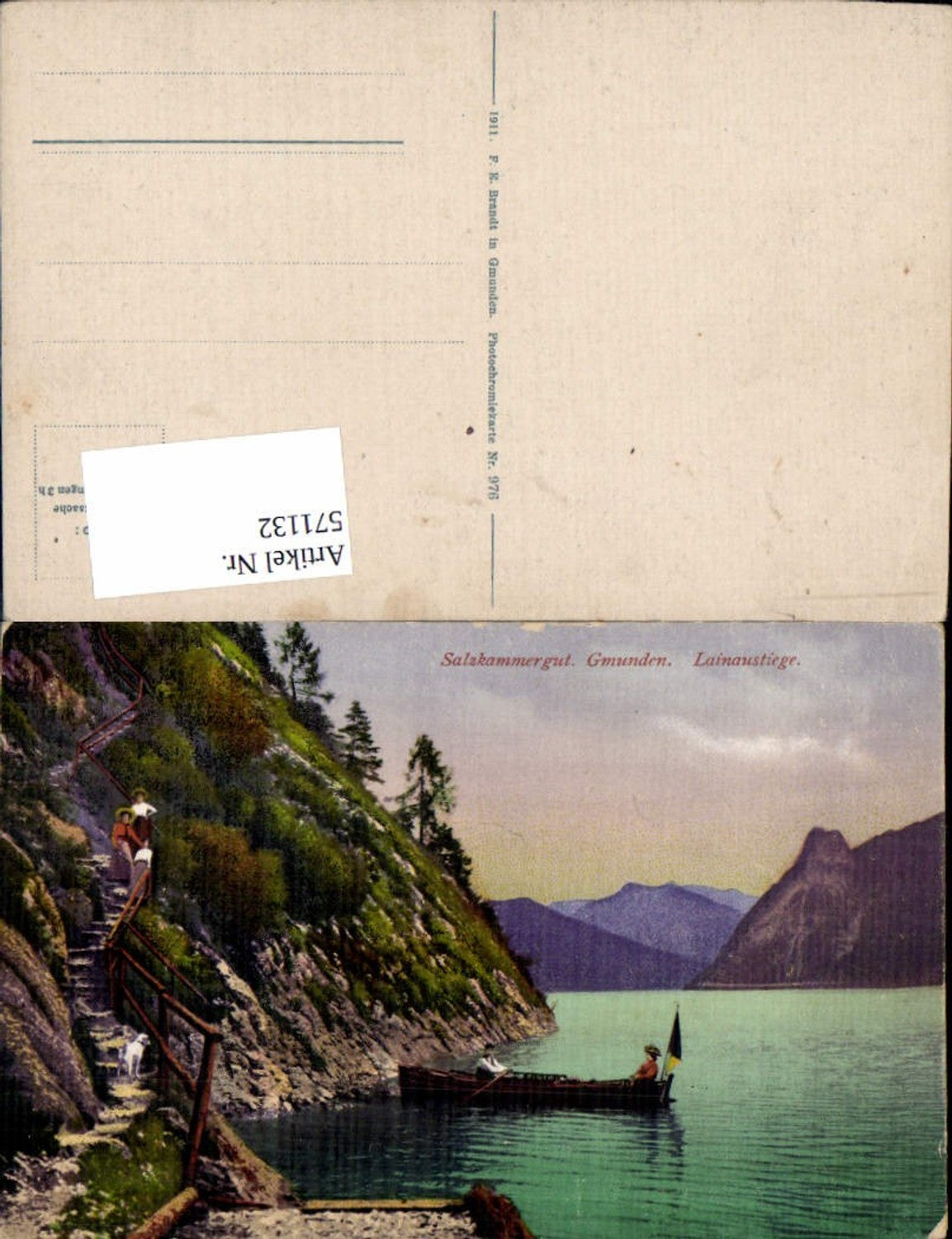 571132,Gmunden am Traunsee Lainaustiege Boot pub F.E. Brandt 976