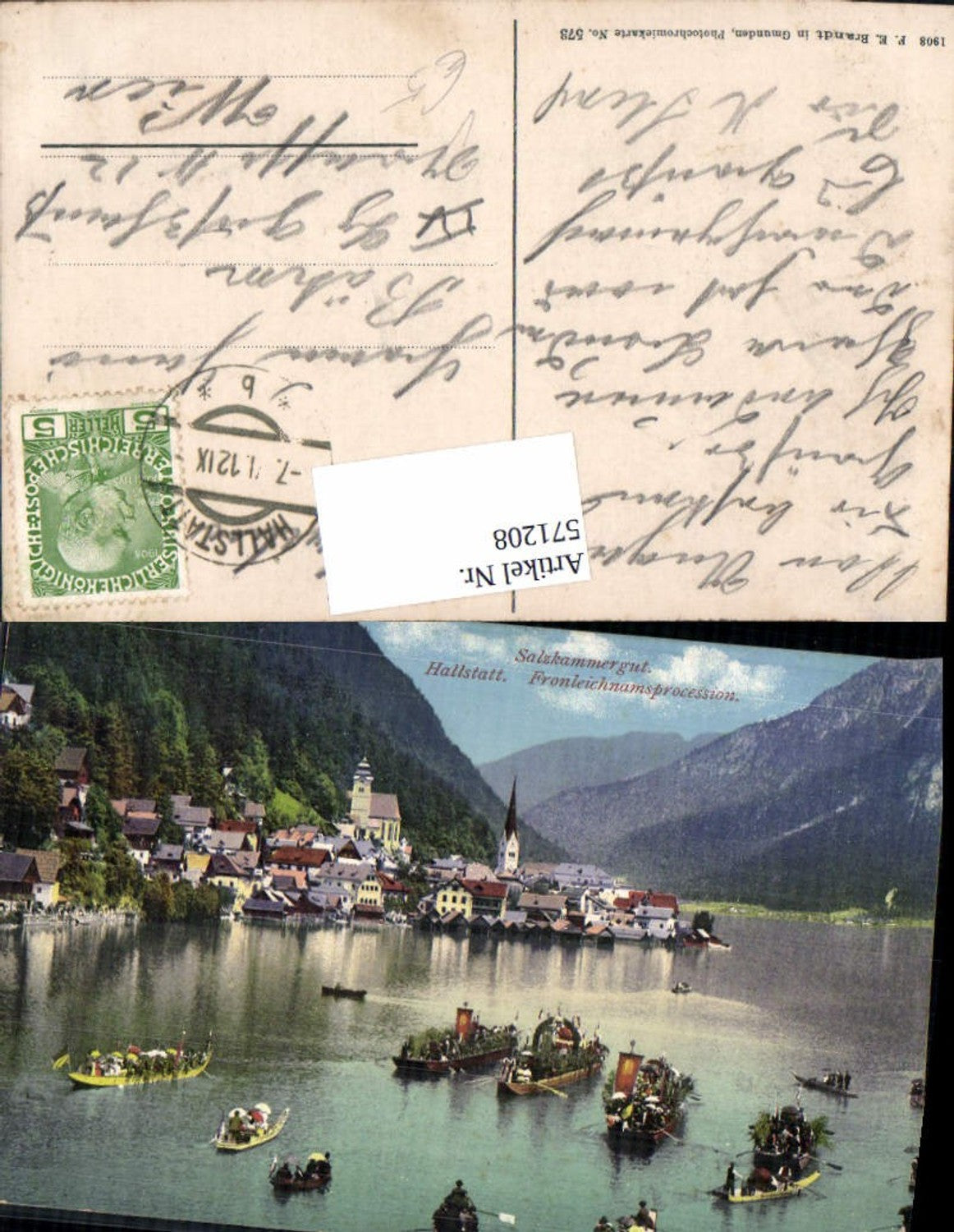 571208,Hallstatt Fronleichnamsprozession Salzkammergut pub F. E. Brandt 573