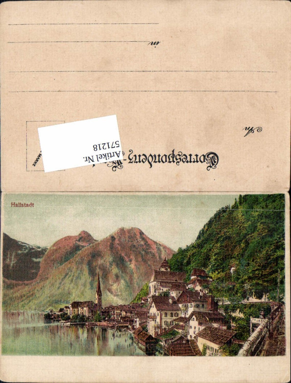571218,tolle Lithographie Hallstatt 1900