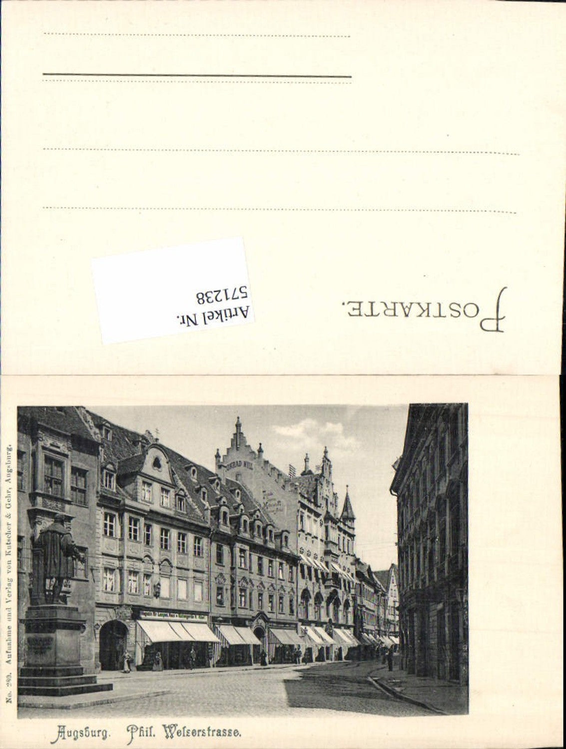 571238,tolle AK Augsburg Phil. Weslerstrasse