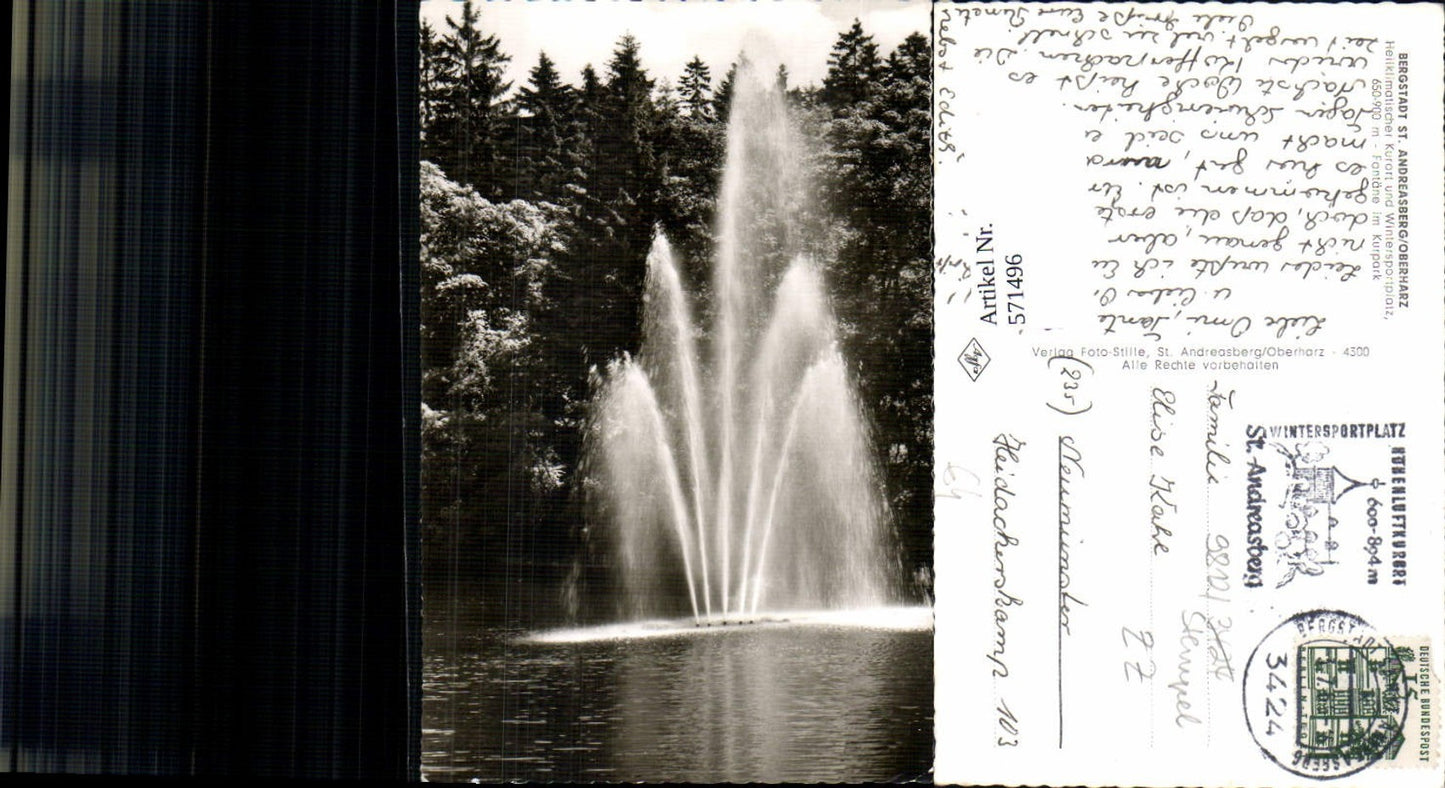 571496,St Andreasberg Braunlage Oberharz Fontäne Springbrunnen Brunnen Kurpark