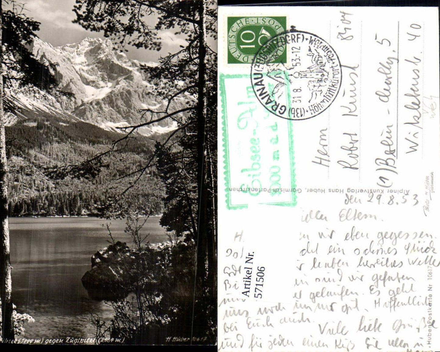 571506,Eibsee Garmisch-Partenkirchen geg. Zugspitze pub Hans Huber 10617