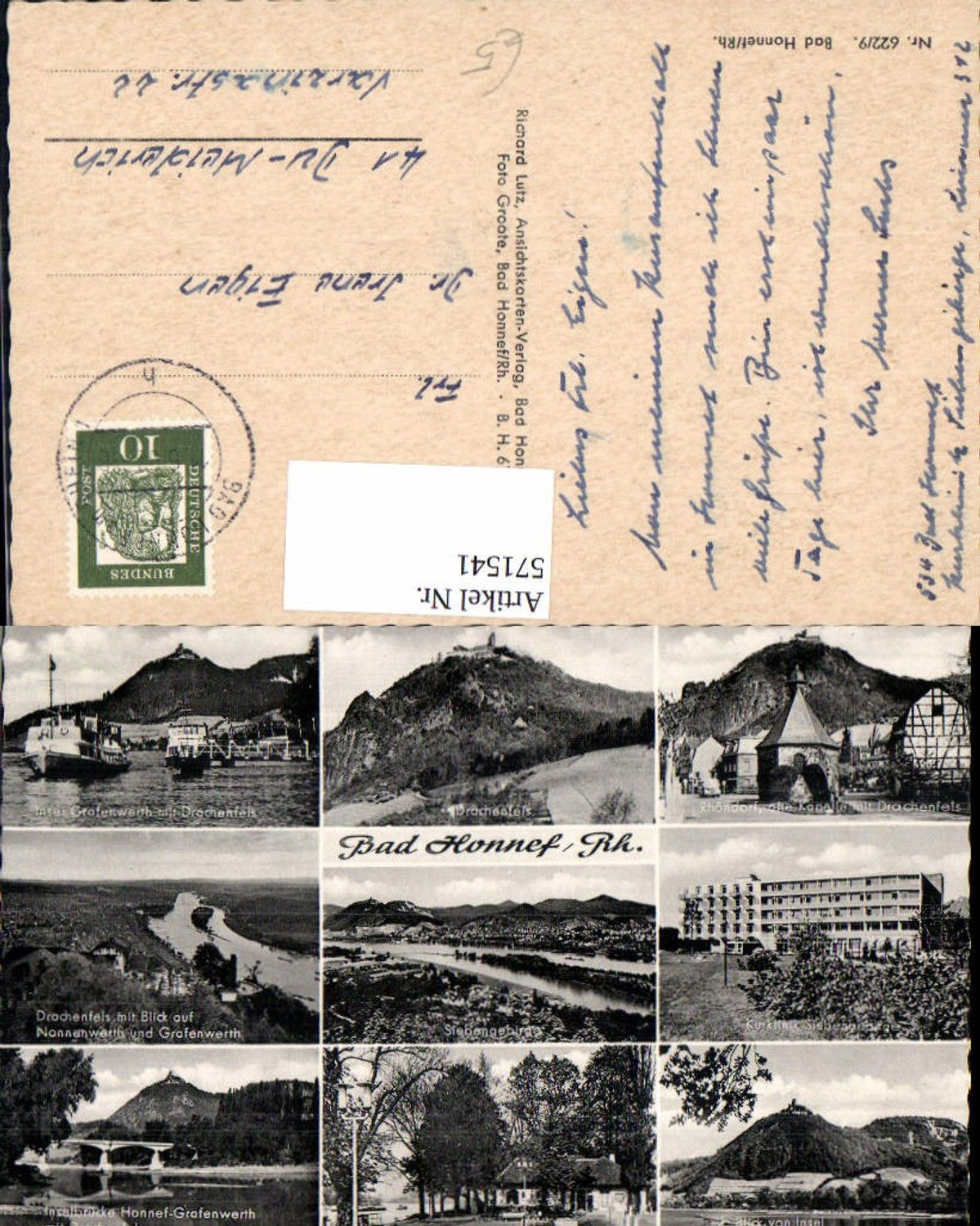 571541,Mehrbild Ak Bad Honnef Rhein Drachenfels Insel Grafenwerth