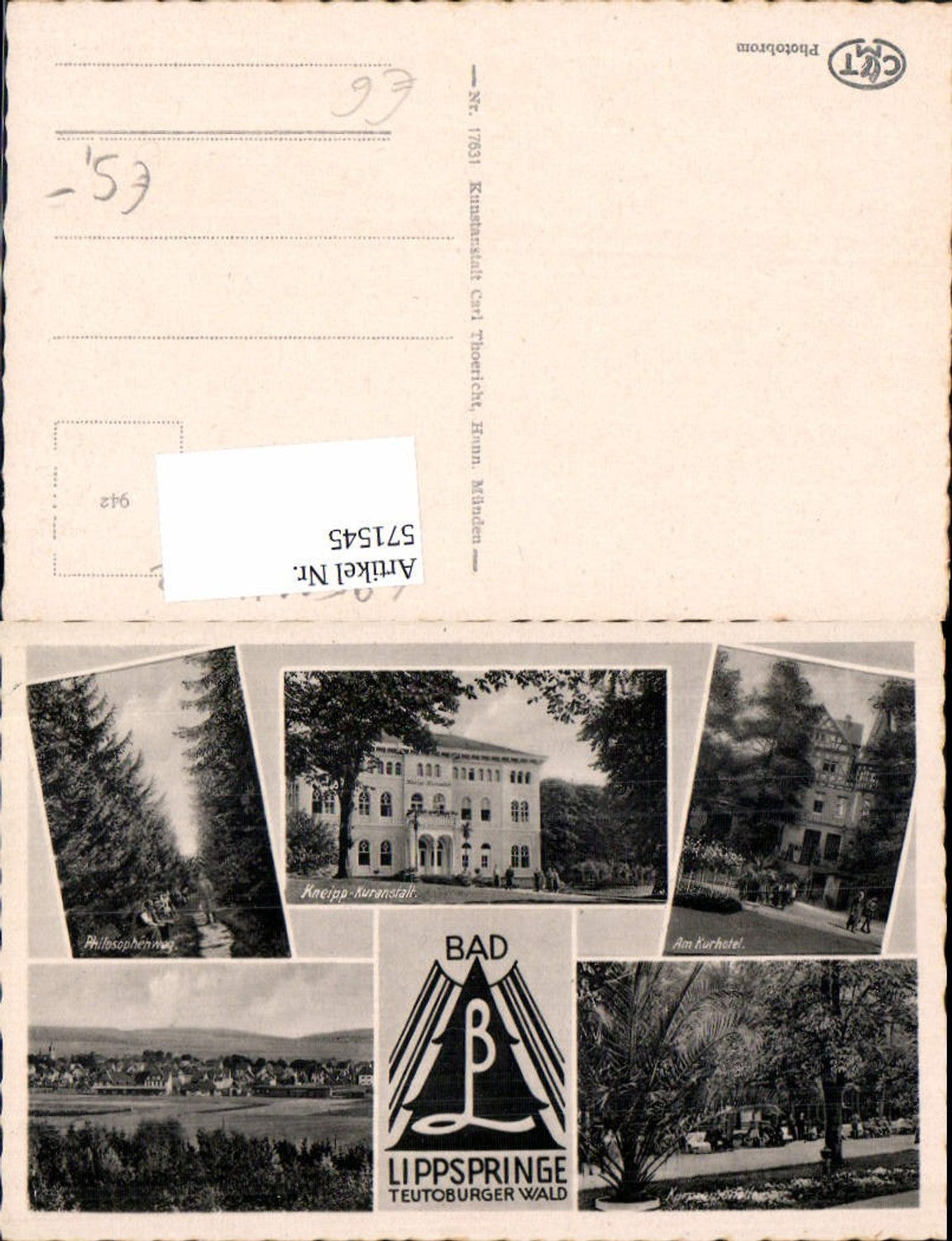 571545,Mehrbild Ak Bad Lippspringe Kuranstalt Philosophenweg