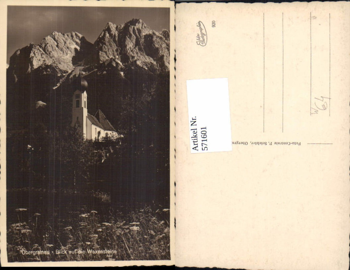 571601,Foto Ak Obergrainau Grainau Blick a. d. Waxensteine