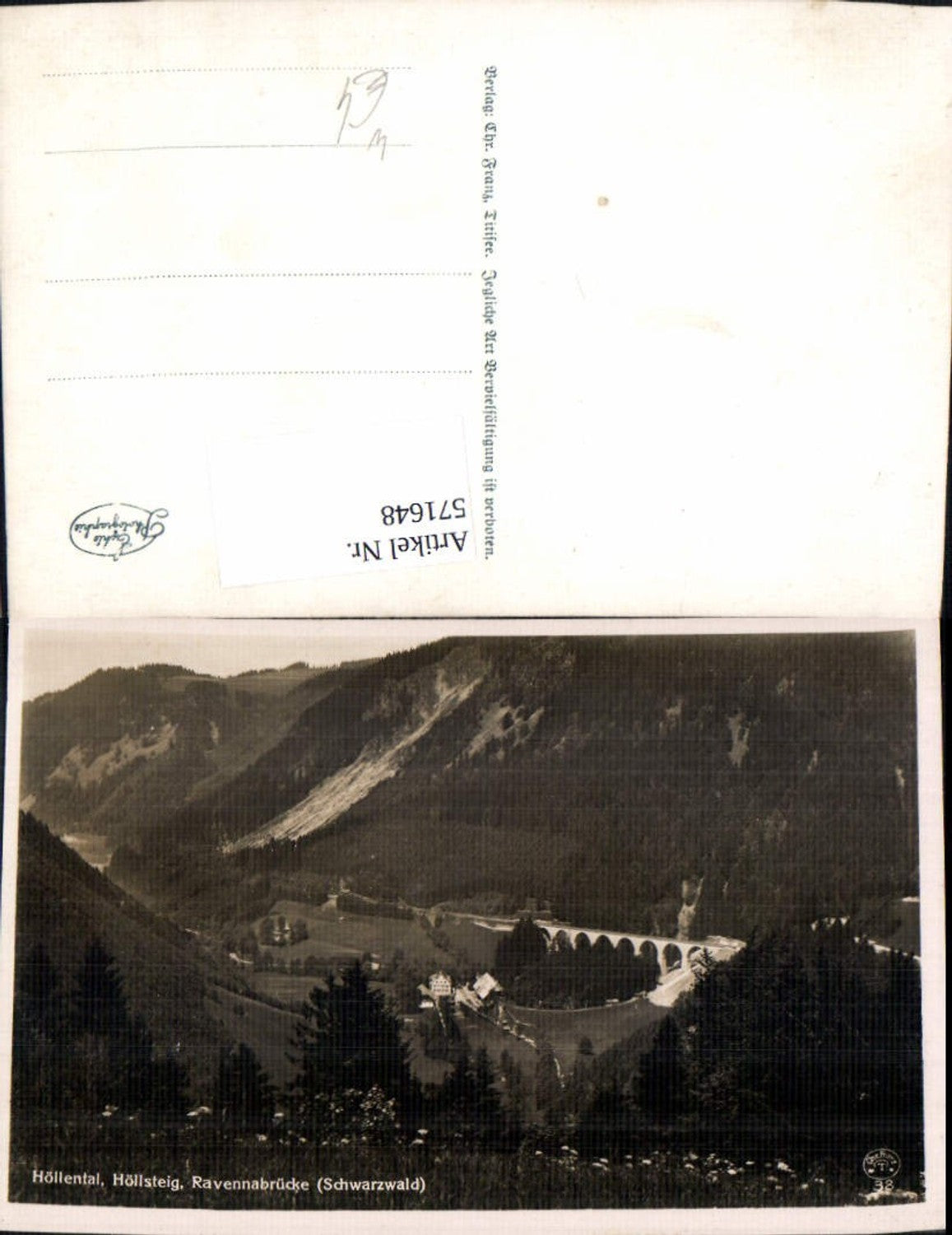 571648,Foto Ak Höllental Höllsteig Ravennabrücke Schwarzwald Breitnau