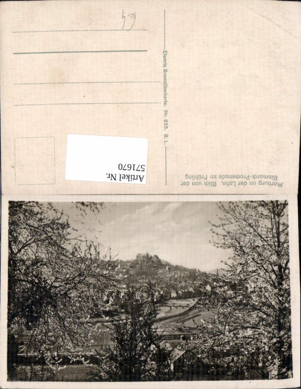 571670,Marburg a. d. Lahn Blick v. d. Bismarck-Promenade i. Frühling