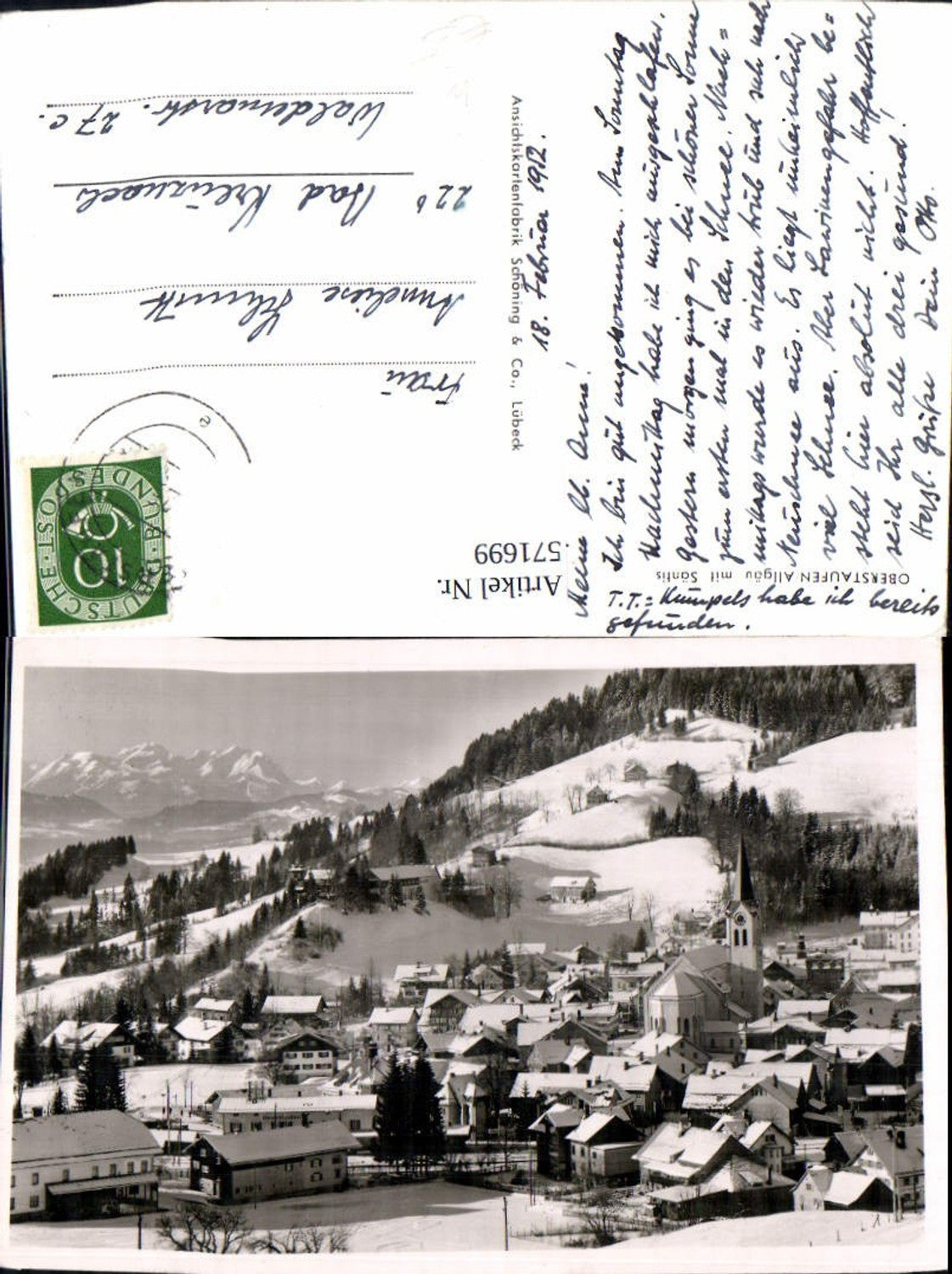 571699,Oberstaufen Allgäu m. Säntis Winteransicht