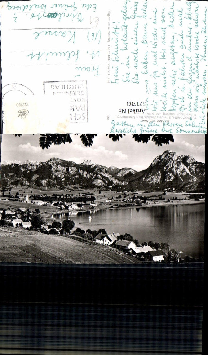 571703,Foto Ak Hopfen a. See Füssen m. Hochplatte Branderschrofen