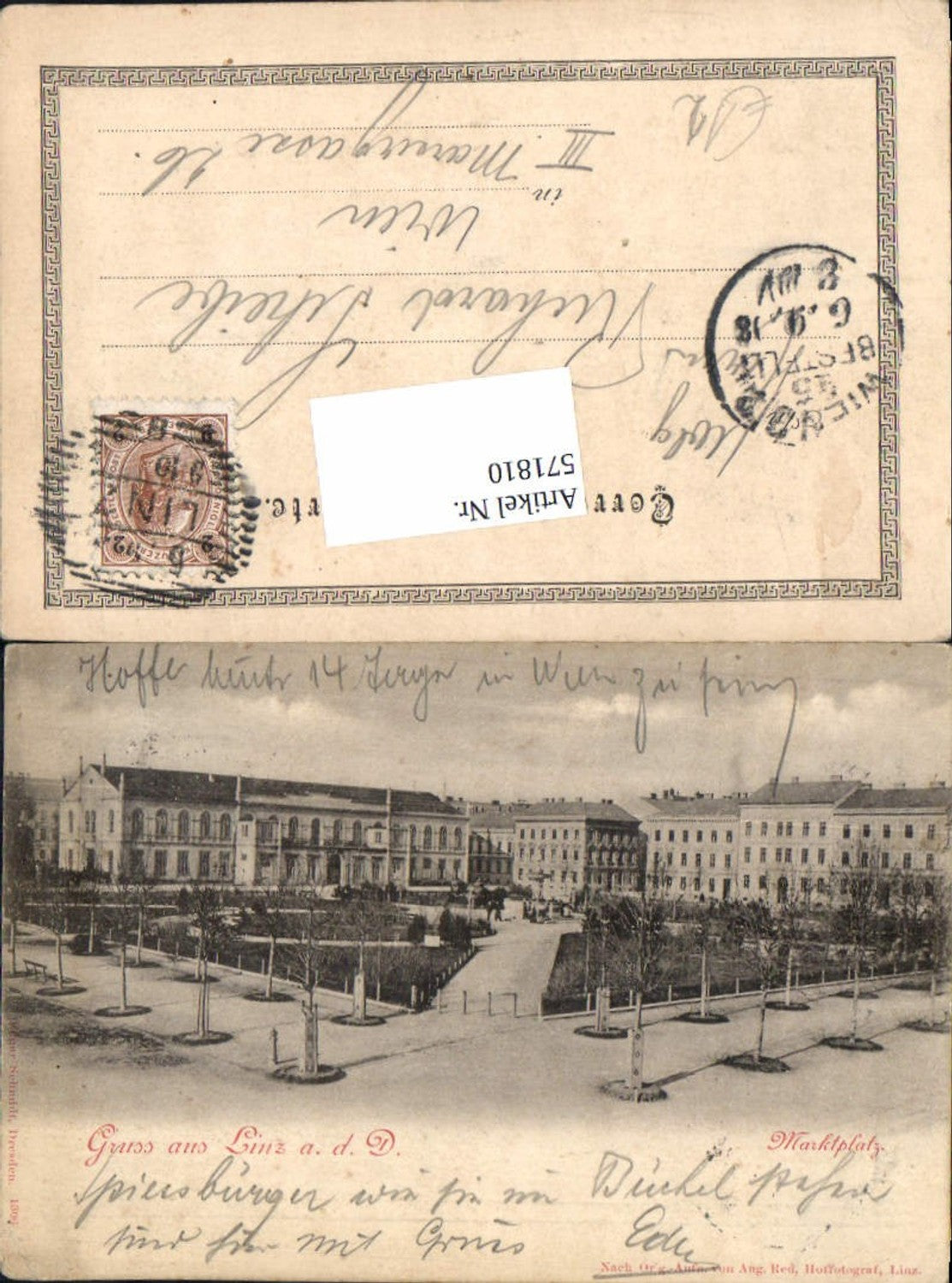 571810,Gruss aus Linz an der Donau Marktplatz 1899