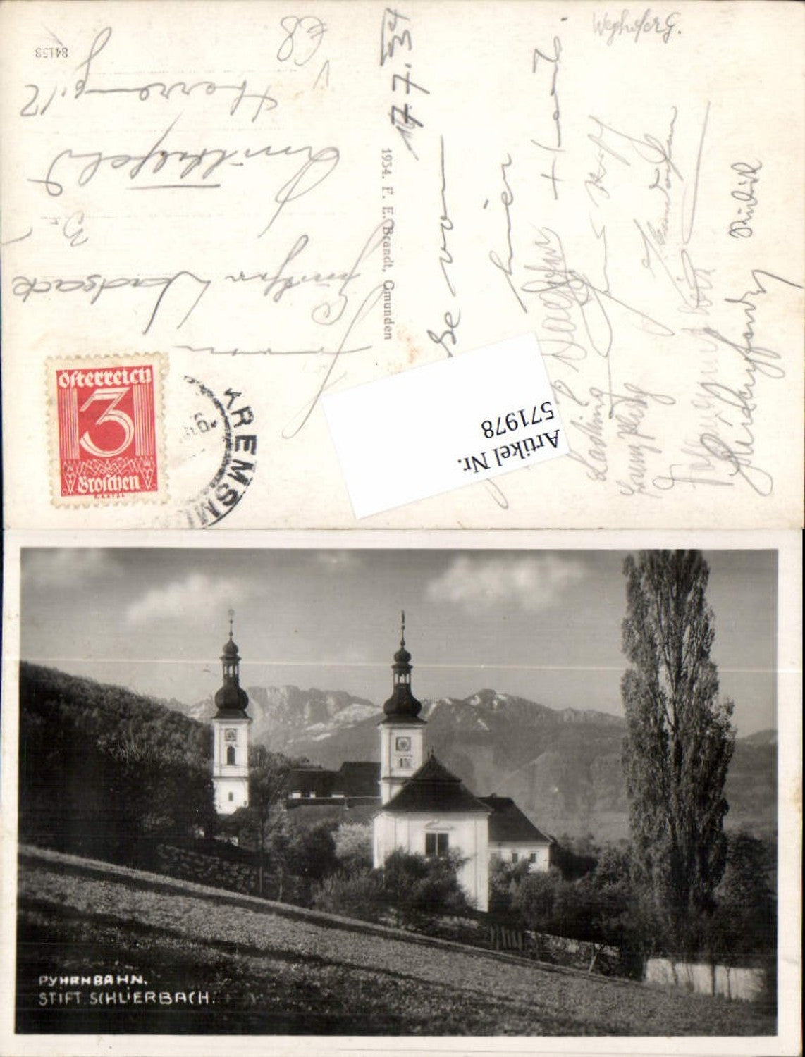 571978,Pyhrnbahn Stift Schlierbach pub Brandt