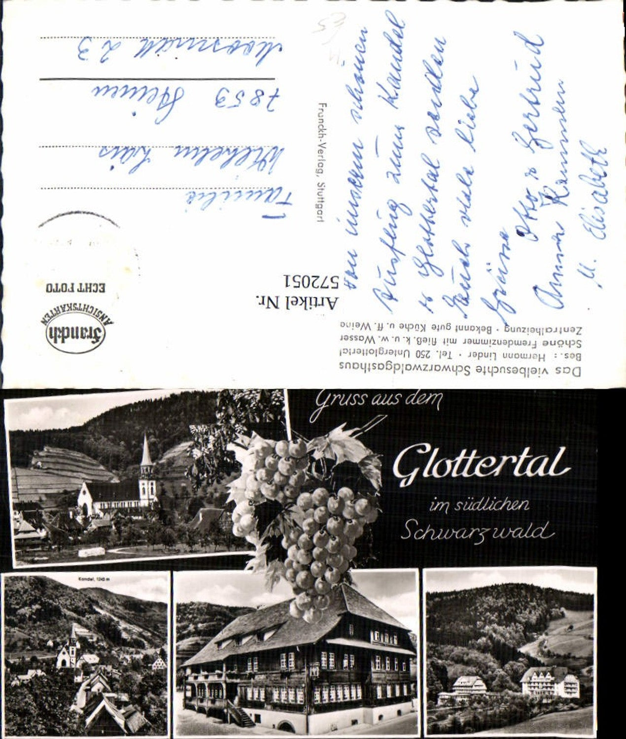 572051,Mehrbild Ak Glottertal Südl. Schwarzwald Wein Sanatorium Kirche Gasthaus z. Goldenen Engel
