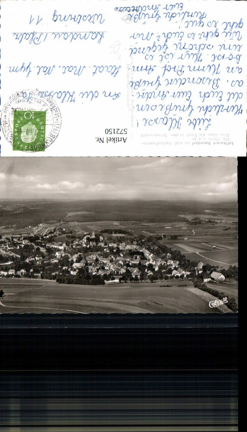 572150,Luftbild Bonndorf im Schwarzwald Blick über d. Stadt i. d. Schwarzwald