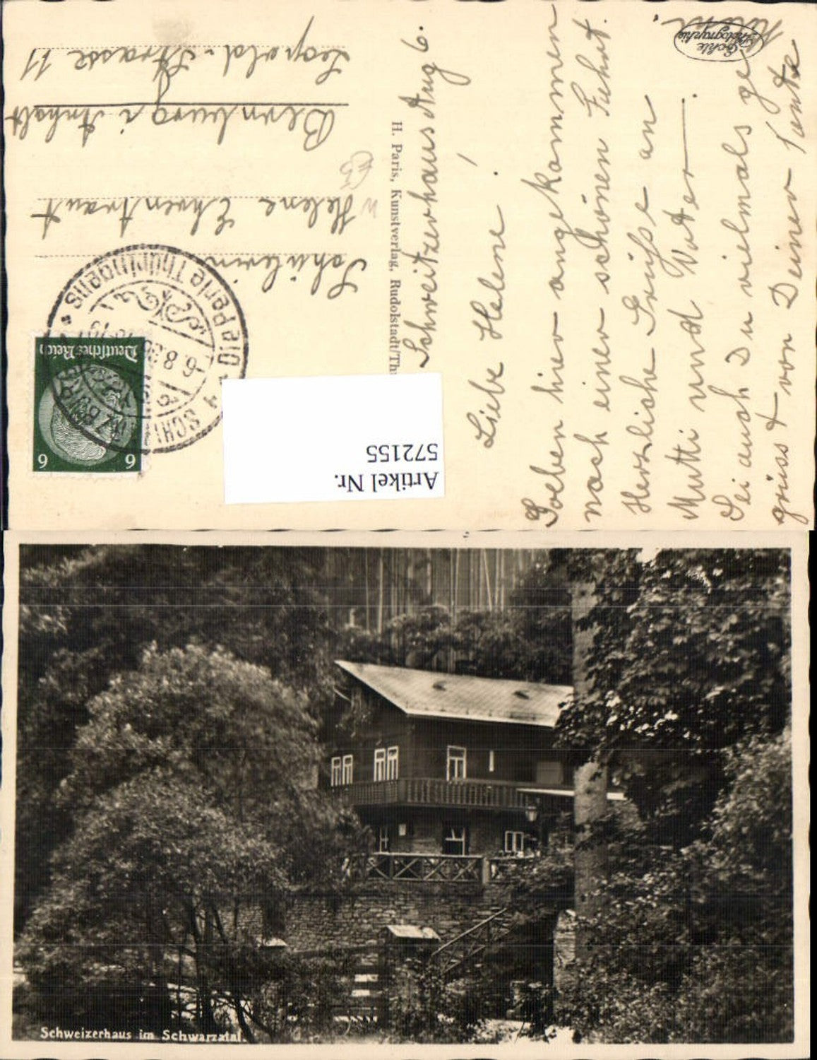 572155, Photo Ak Schwarzburg Schweizerhaus Schwarzatal