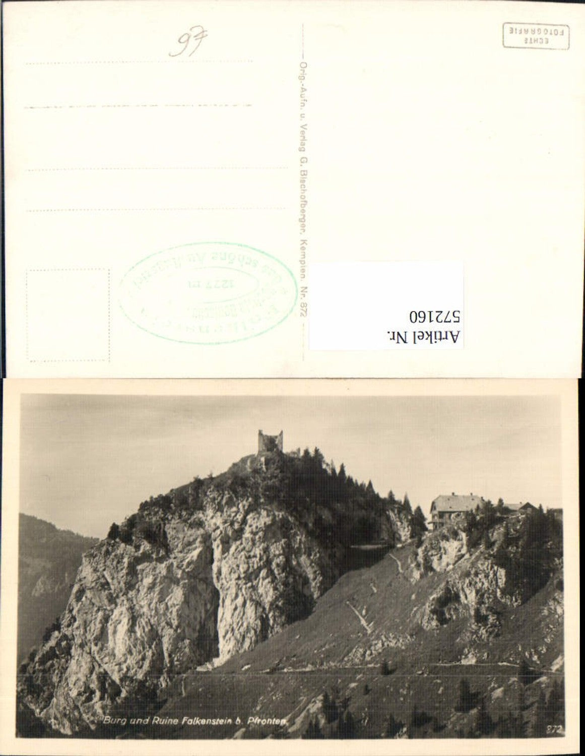 572160,Foto Ak Burg u. Ruine Falkenstein Pfronten