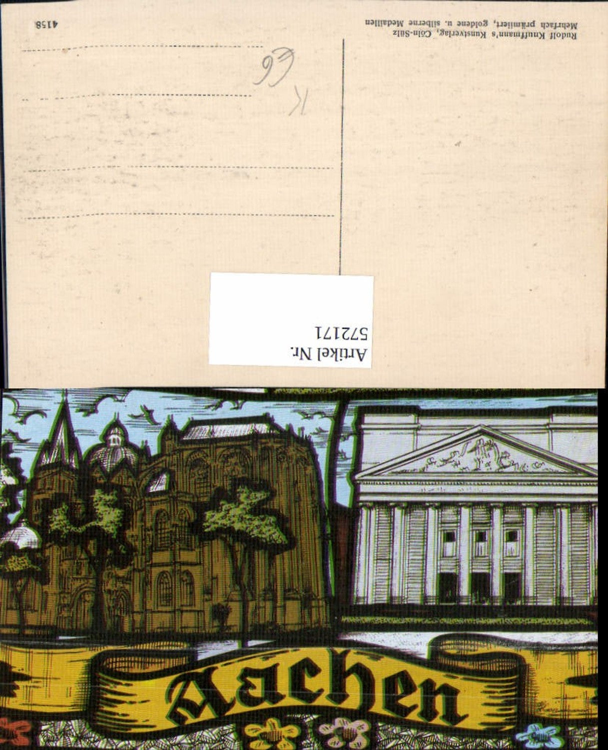 572171,Künstler Ak Aachen