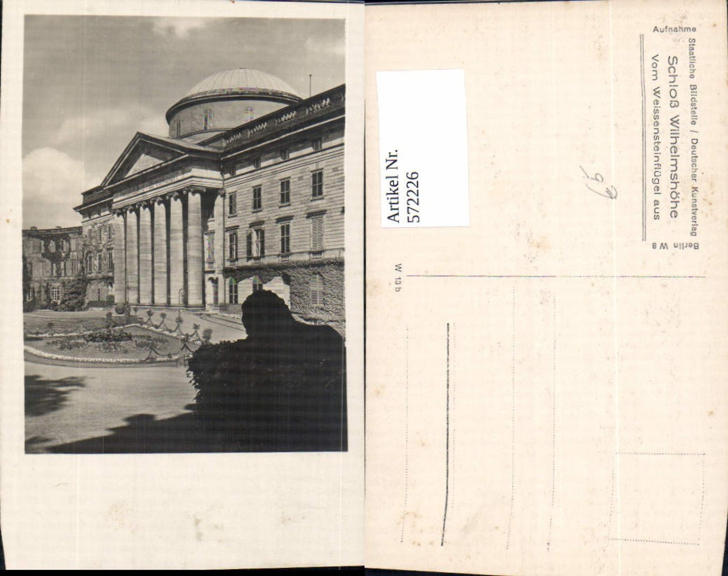 572226,Schloss Wilhelmshöhe Kassel v. Weissensteinflügel aus