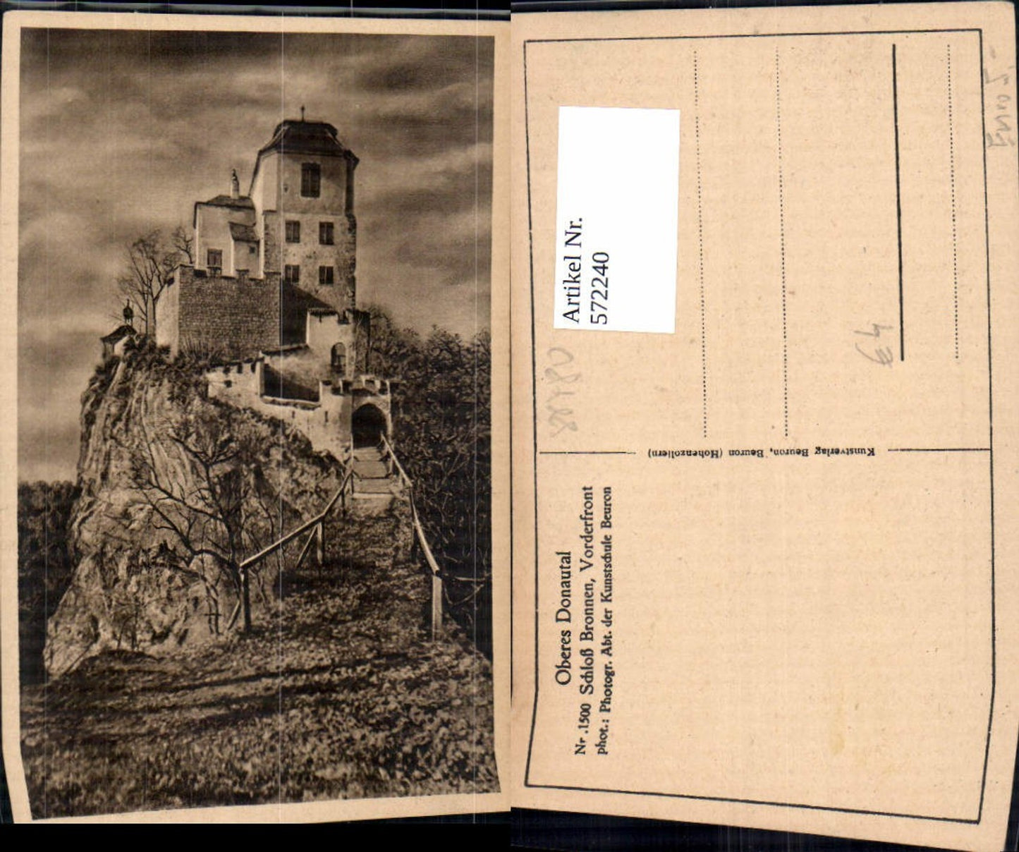 572240,Schloss Bronnen Vorderfront Fridingen an der Donau