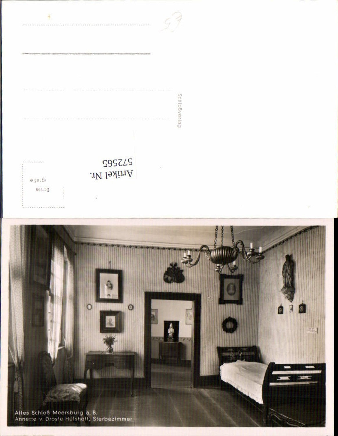 572565,Foto Ak Meeresburg a. Bodensee Altes Schloss Sterbezimmer Annette v. Droste-Hülshoff