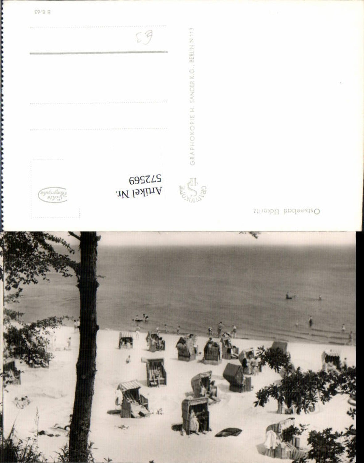 572569, Photo Ak Baltic Sea resort Ückeritz beach life island of Usedom