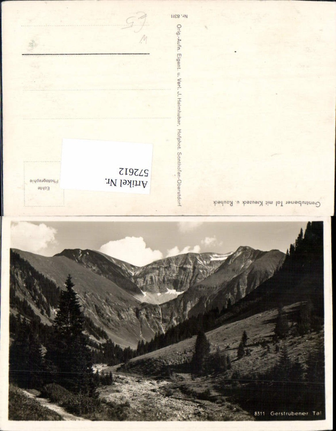 572612,Foto Ak Gerstrubener Tal Gerstruben b. Oberstdorf