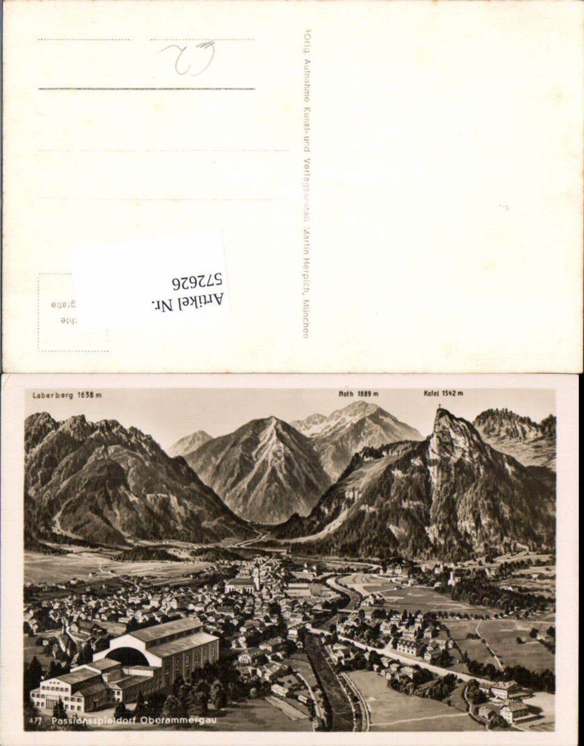 572626,Foto Ak Passionsspieldorf Oberammergau Gipfelkarte