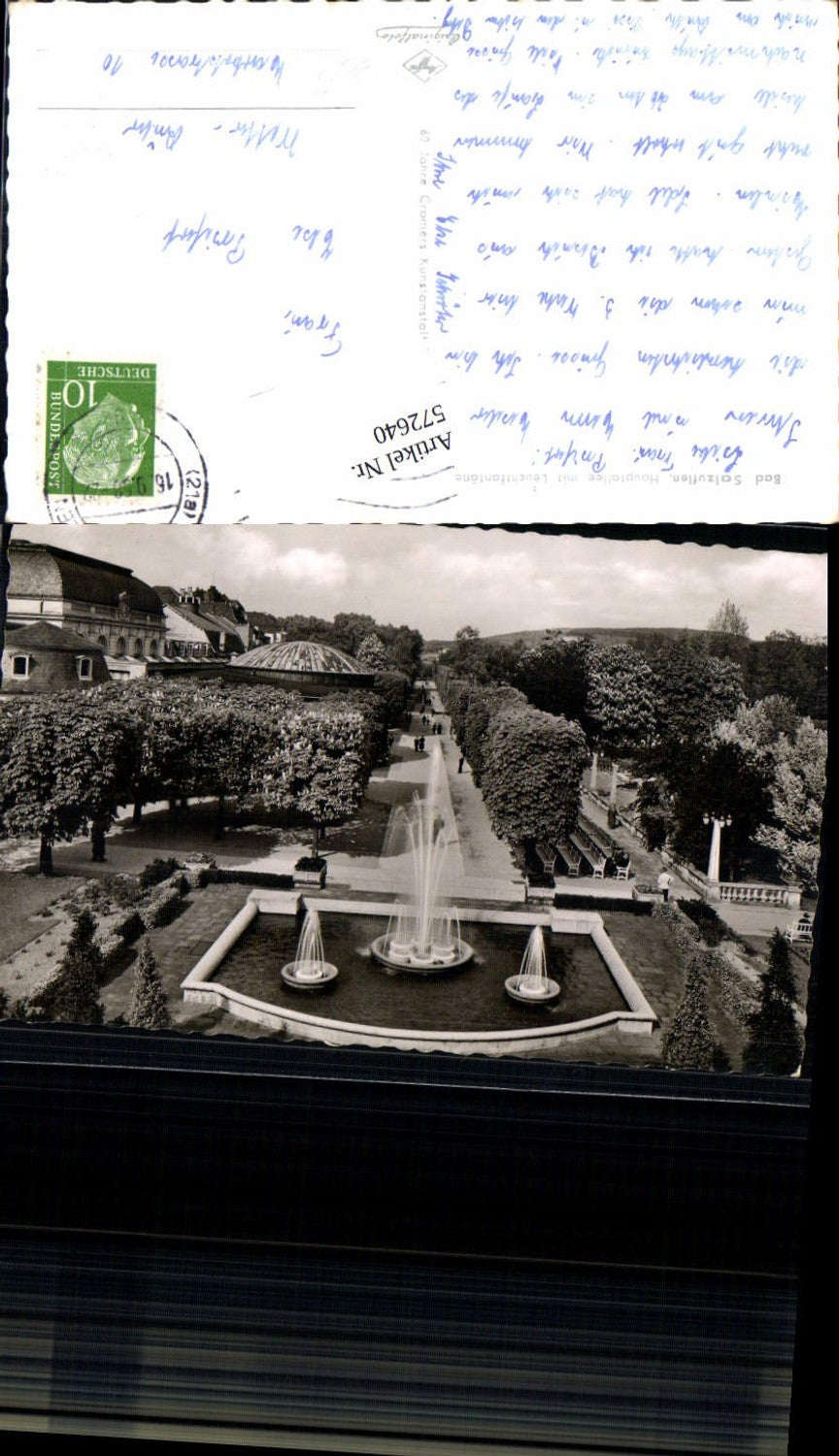 572640,Foto Ak Bad Salzuflen Hauptallee m. Leuchtfontäne Brunnen