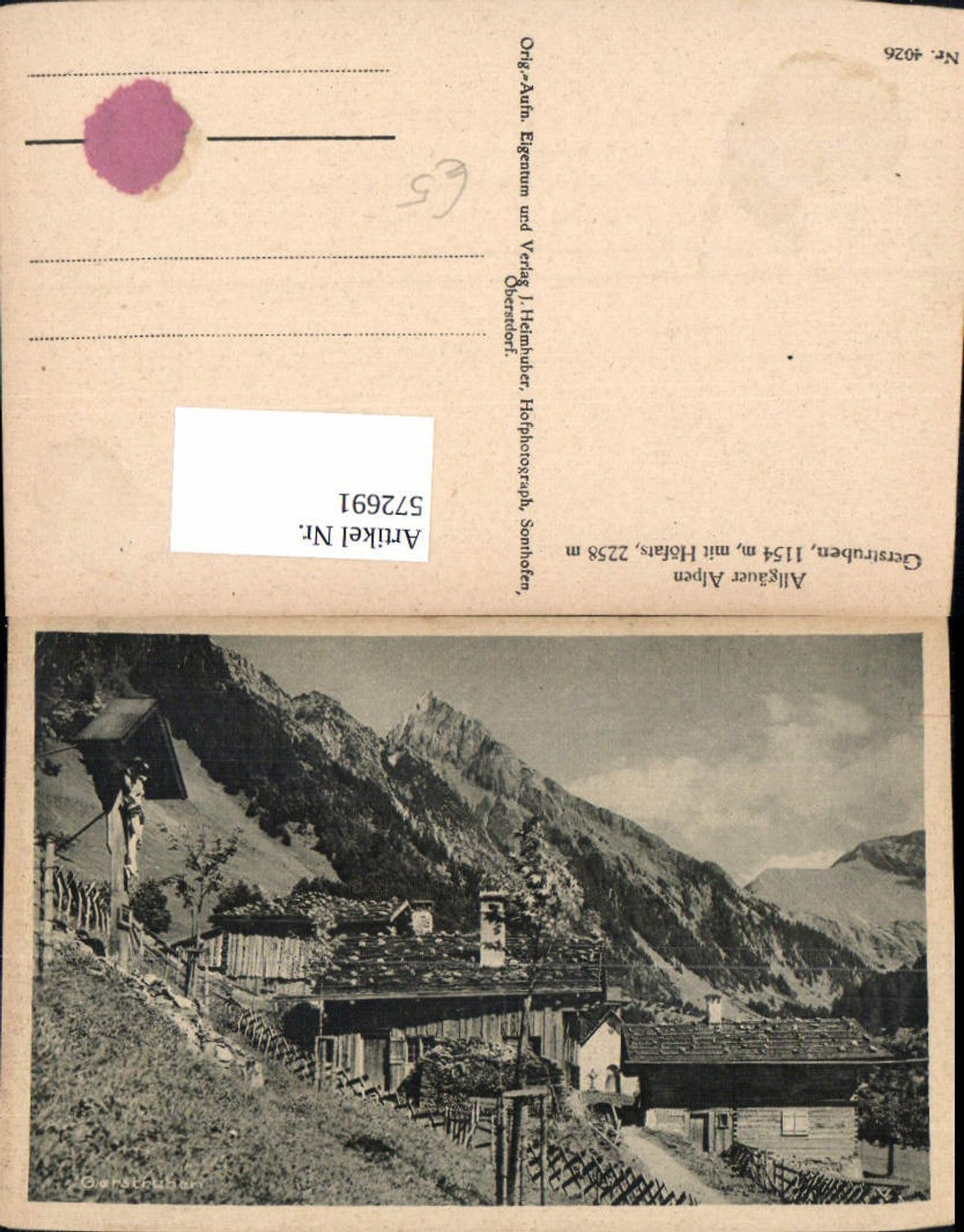 572691, Gerstruben Oberstdorf Allgäu m. Höfäts