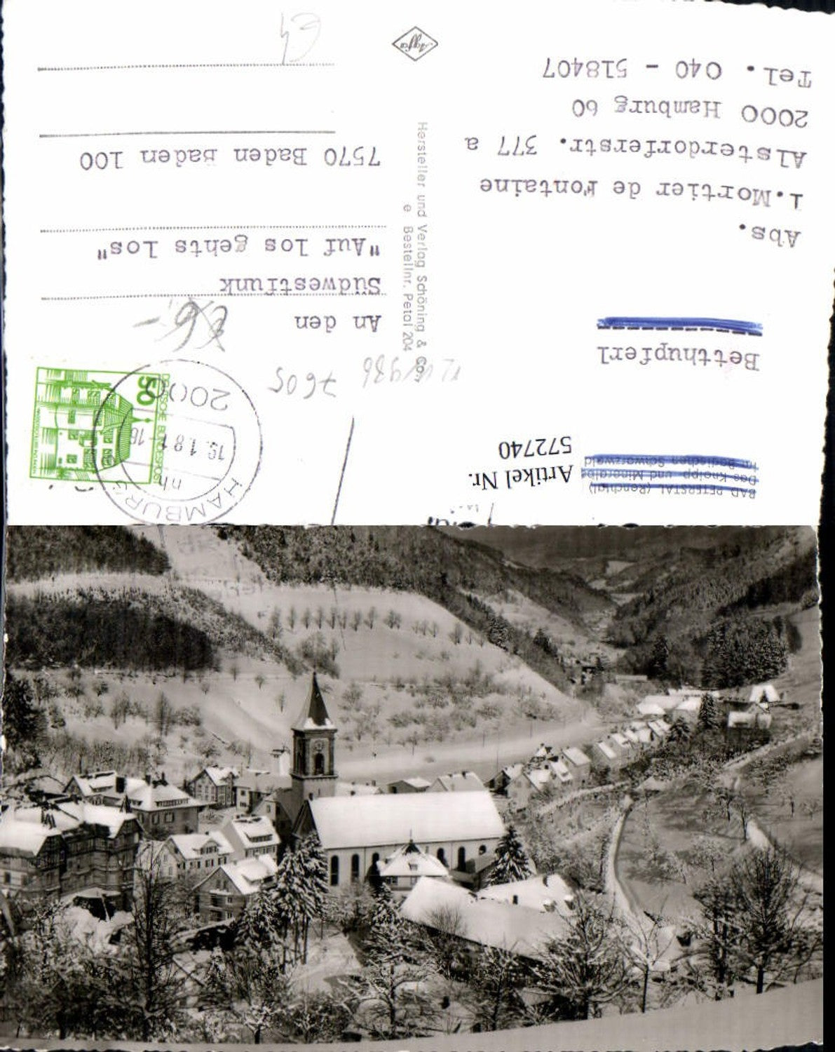 572740,Foto Ak Bad Peterstal-Griesbach Renchtal Winteransicht