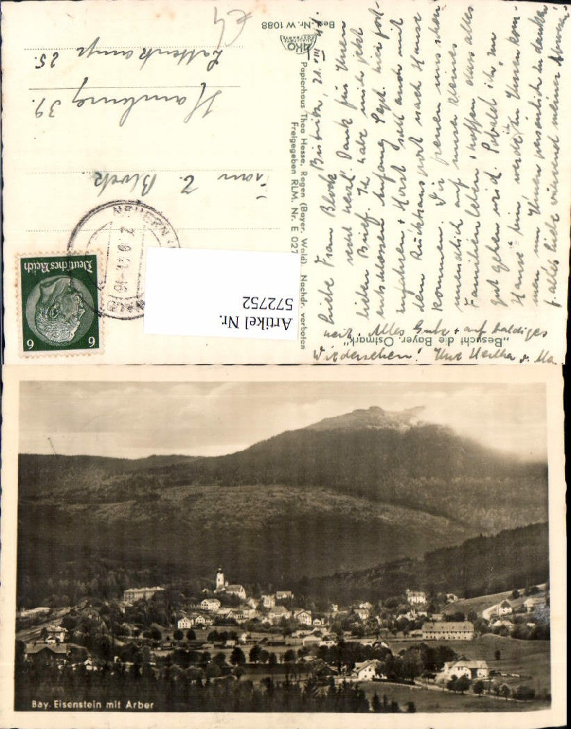 572752,Bayerisch Eisenstein m. Arber