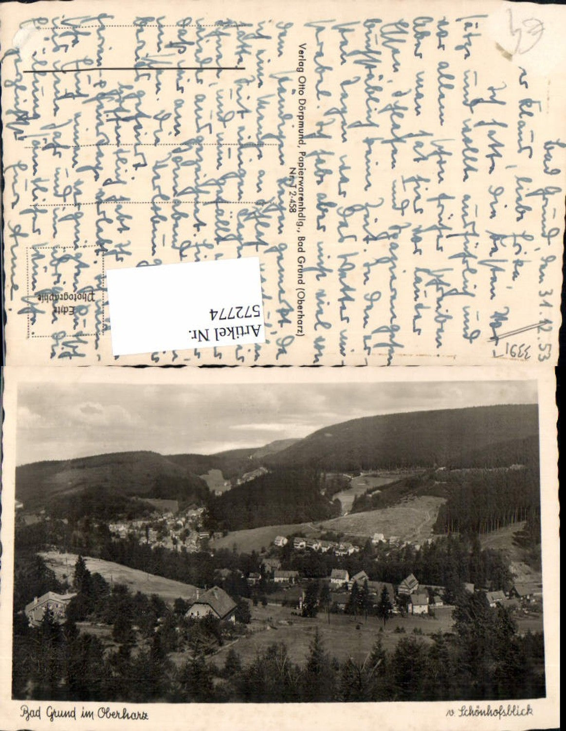 572774,Bergstadt Bad Grund Harz v. Schönhofsblick