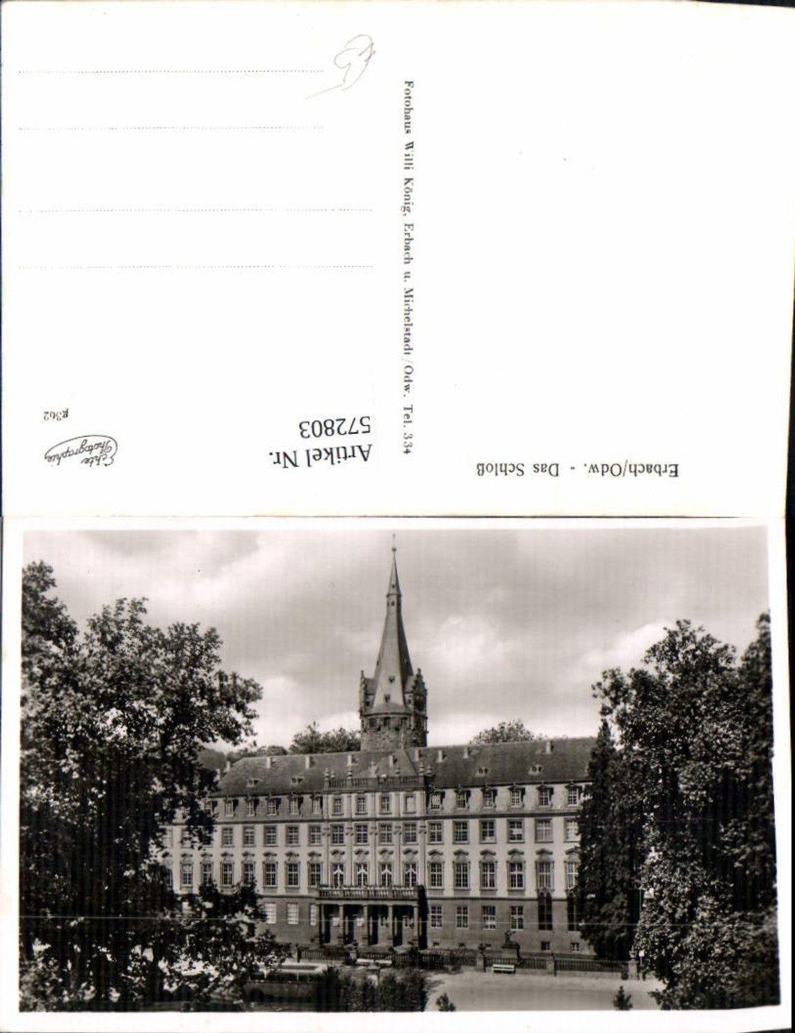 572803,Foto Ak Erbach i. Odenwald Schloss