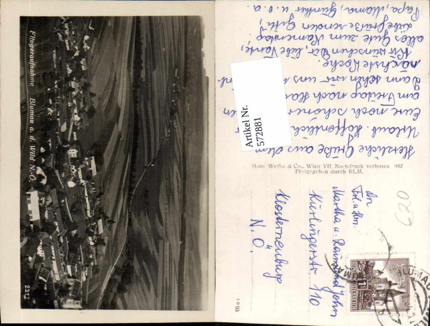 572881,tolle Fliegeraufnahme Blumau an der Wild b. Ludweis Aigen Waidhofen an der Thaya