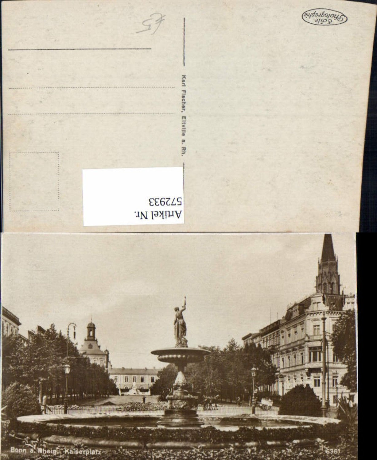 572933,Foto Ak Bonn a. Rhein Kaiserplatz Brunnen