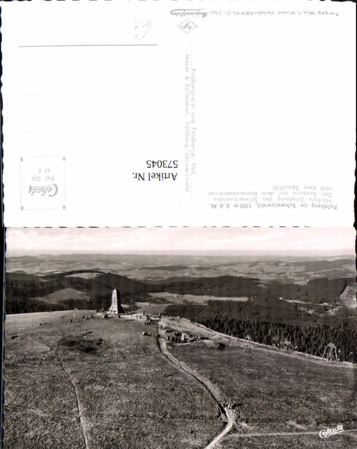 573045,Foto Ak Feldberg Schwarzwald Seebuck Bismarckdenkmal