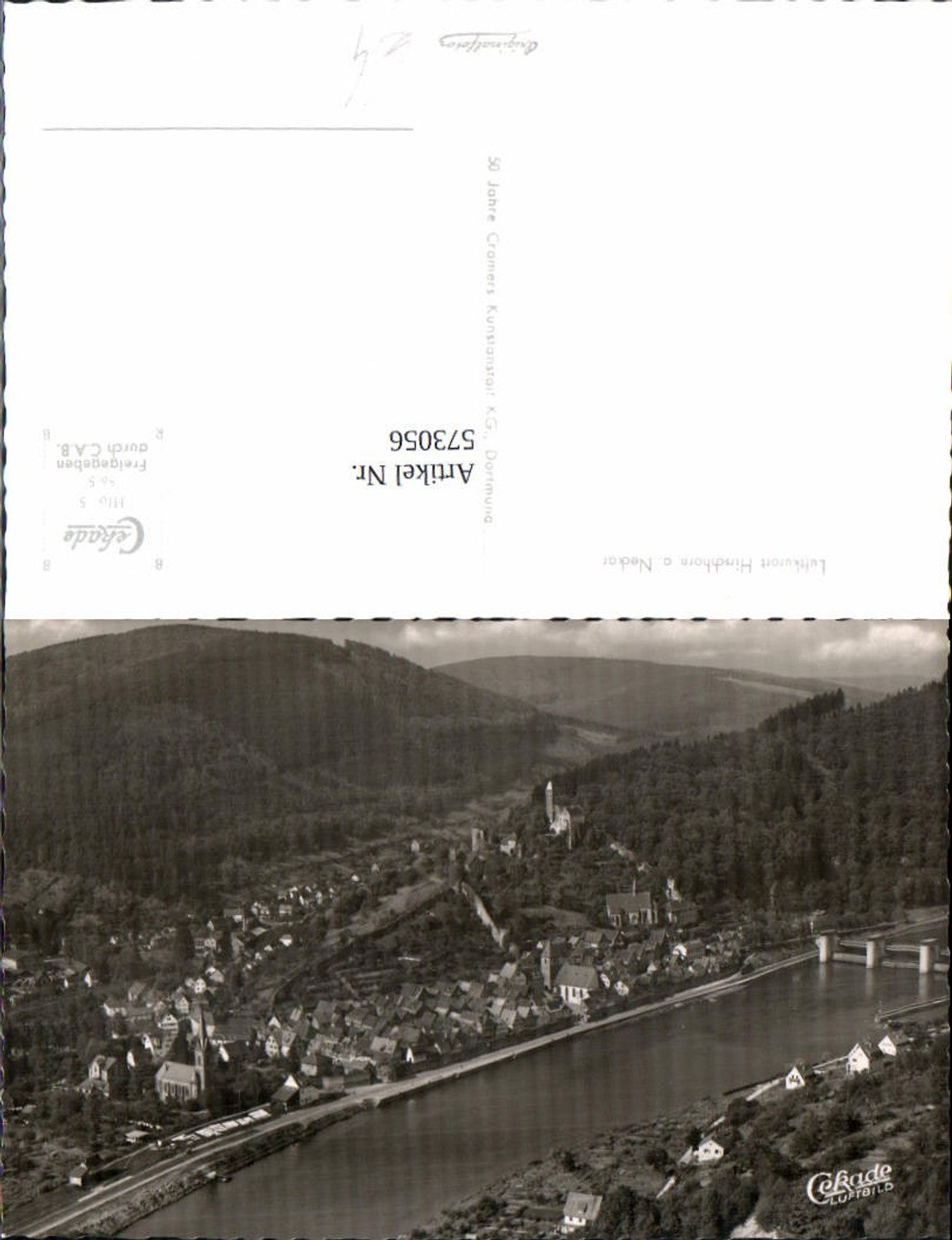 573056,Foto Ak Luftbild Hirschhorn a. Neckar Ansicht