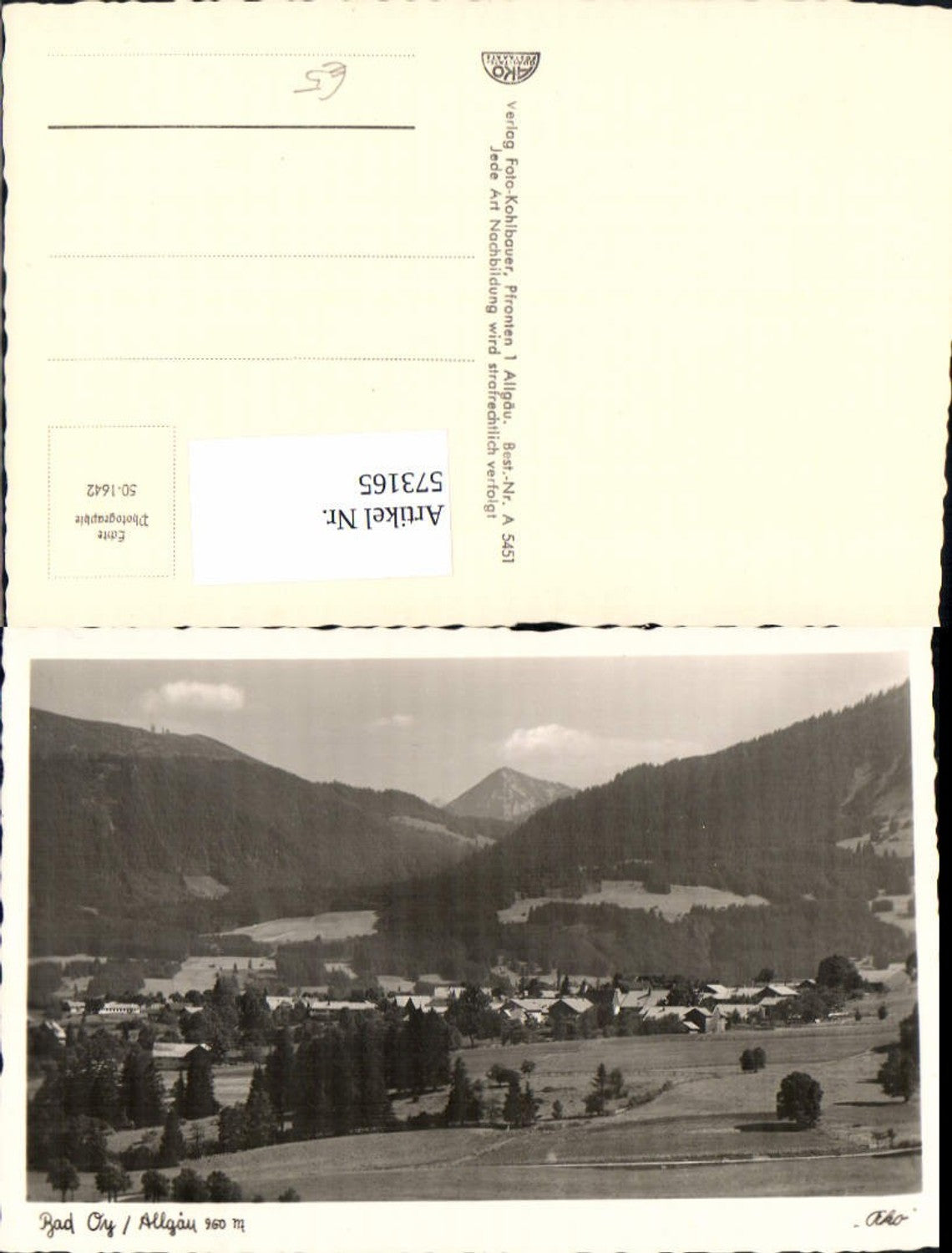 573165, Photo Ak Bad Oy Allgäu Oy-Mittelberg view